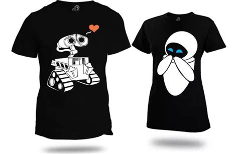 Playeras Parejas 2pz Novios Amor Amistad Walle Y Eva 164 Nb Envío gratis