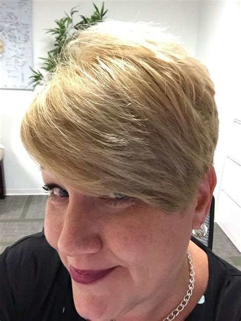 Short Blonde Pixie Cut By William