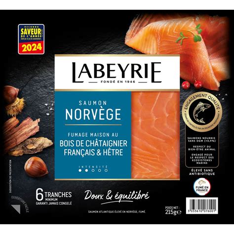 LABEYRIE Saumon fumé Le Norvège 6 tranches 215g pas cher à prix Auchan