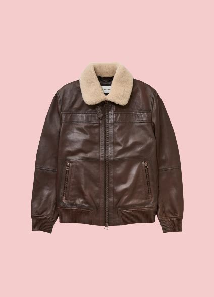 Brown Leather Sherpa Jacket AirBorne Jacket