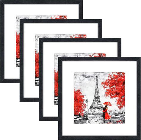 Beyahela Square Picture Frame Set Of 4 12x12 Picture Frame With Mat Display 8x8 Photo Frames