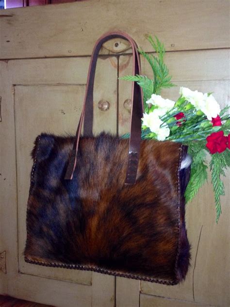 The Market Tote In Dark Brindle Custom Cowhide Purses And Totes From