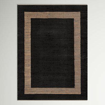 Beachcrest Home Balduin Handmade Flatweave Black Beige Area Rug