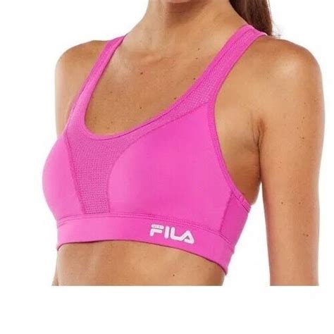 Fila Sport Bra Runners High Impact Printed Sports Bra Purple Berry Size Xs Ebay