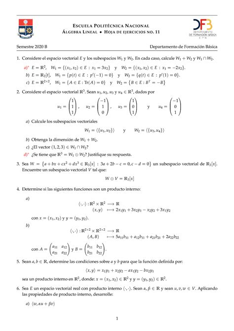 E Srhrjhrsjmmmmse Escuela Polit Cnica Nacional Lgebra Lineal