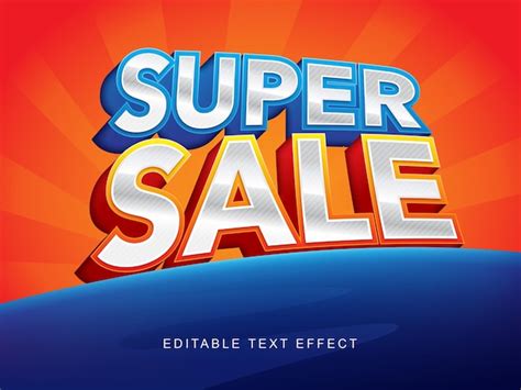 Premium Vector Super Sale Editable Text Effect