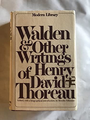 Walden And Other Writings Henry David Thoreau 9780394604213 Abebooks