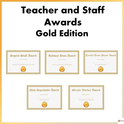 Teacher and Staff Awards Gold Edition | Made By Teachers | Staff awards ...