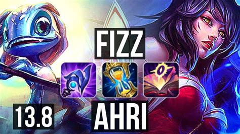 Fizz Vs Ahri Mid Rank 6 Fizz 8 1 5 Godlike 300 Games Kr