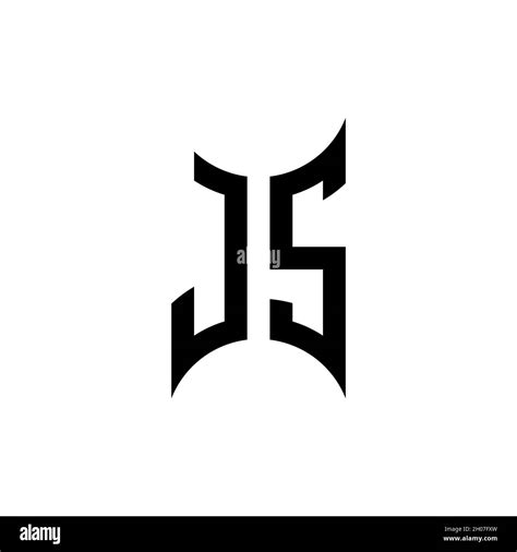 JS Monogram Geometric Shape Style Template Monogram Initial Design