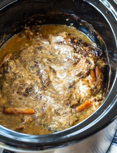 Crock Pot Roast With Creamy Mushroom Gravy Spicy Southern Kitchen