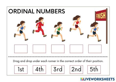 ordinal numbers  worksheets