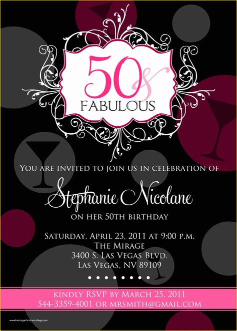 50th Birthday Invitation Templates Word Free Of Free Printable 50th