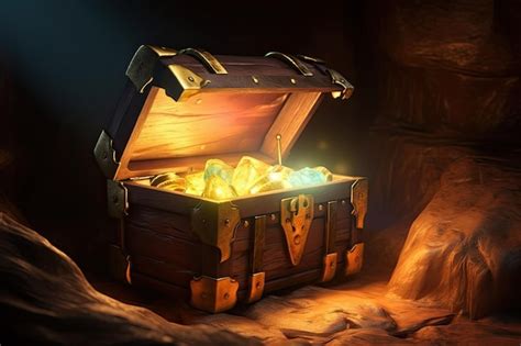 Premium Ai Image Chest With Pirate Treasure In Cave Generative Ai