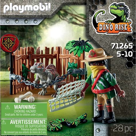 Playmobil dino rise 71265 bébé spinosaure et combattant dinosaure en