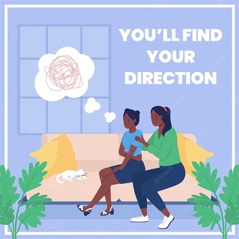 Premium Vector | Mother supports teen social media post mockup. You