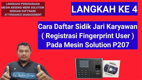 Software Attendance Management Cara Daftar Sidik Jari User