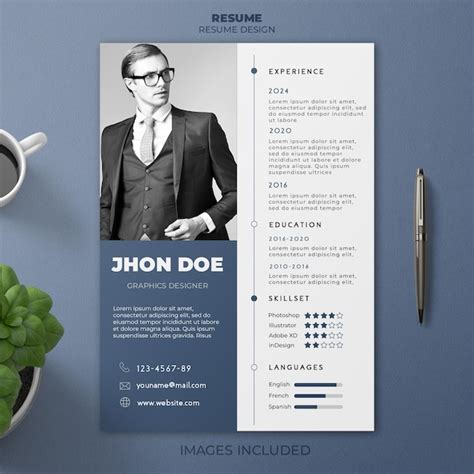 Premium Psd Clean And Modern Resume Portfolio Or Cv Template