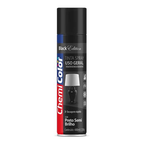 Tinta Spray Chemicolor Uso Geral Preto Semi Brilho Ml Loja Online