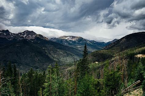 HD Wallpaper Mountain And Green Tress Under Cloudy Sky Green Trees