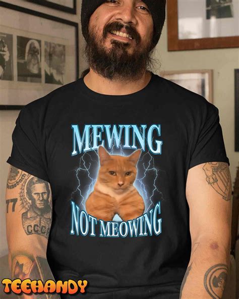 Funny Cat Meme Mewing Looksmax Meowing Cat Trend T Shirt