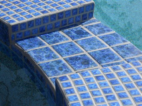 Crystal Blue 1 X 1 Glossy Porcelain Waterline Pool Tile Aquatiles