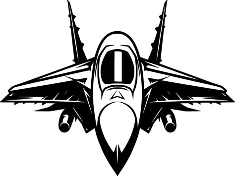 Fighter Jet, Minimalist and Simple Silhouette - Vector illustration ...