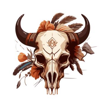 Buffalo Skull Vector Sticker Clipart An Indian Style Buffalo Skull