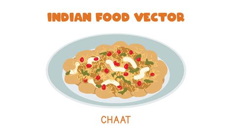 chaat indien célèbre illustration de vecteur plat snack indien isolé