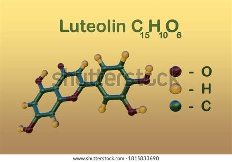 Structural Chemical Formula Molecular Model Luteolin Stock Illustration ...