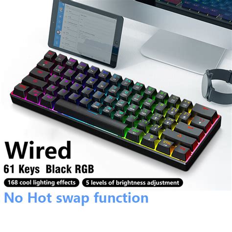 GOOJODOQ 61 Key Mechanical Keyboard Hot Swappable Wireless Wired Bluetooth USB Dual Mode LED