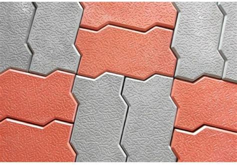 Red Concrete Zig Zag Interlocking Paver Block 80 Mm At 34 Sq Ft In