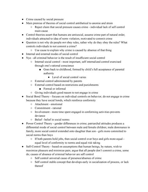 CRM 330 Week 2 Lecture Notes Crime Caused By Social Pressure Main