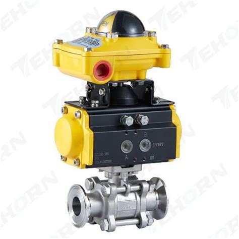 Pneumatic Actuator Pc Floating Sanitary Ball Valve With Clamp End A