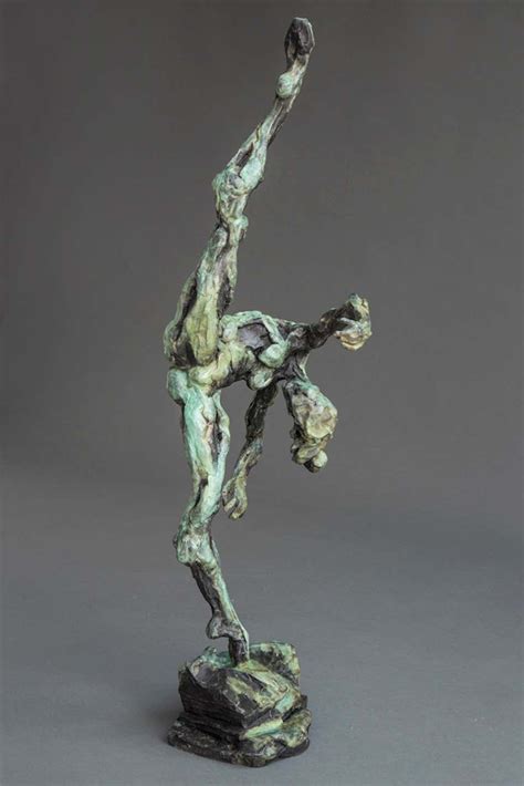 Ww Hung Yearning 19 Male Nude Figurative Statuette Bronze