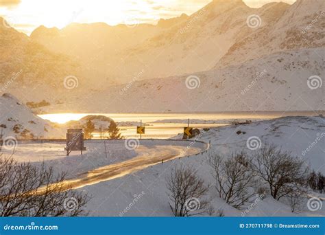 Winter Landscape Near Brattholmen Trandamperi And Nusfjord Spa With