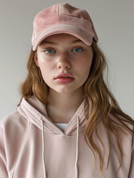 Premium Photo A Girl Wearing A Pink Hat