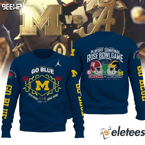 Michigan Playoff 2024 Rose Bowl Hoodie