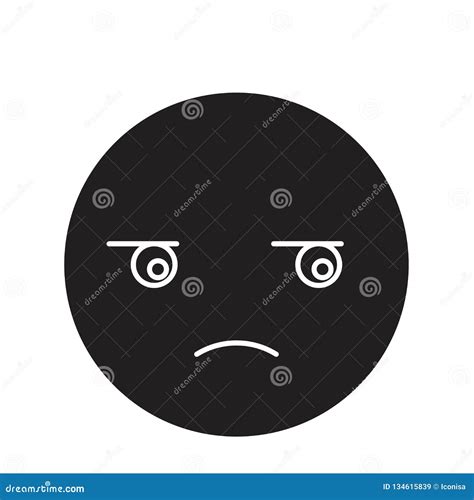 Suspicious Emoji Vector Icon On White Background Flat Vector