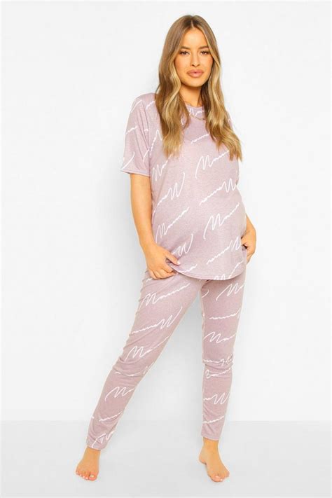 Maternity Mama Pajama Pants Set Boohoo