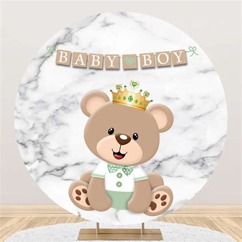 Hot Air Balloon Bear Birthday Party Round Backgrounds For Photography Baby Shower Birthday