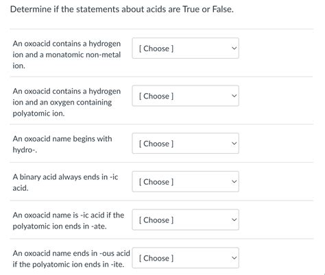 Solved Determine if the statements about binary acids are | Chegg.com