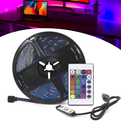 Fita Led Rgb Usb M Leds Ritmo Musical Controle App Escorrega