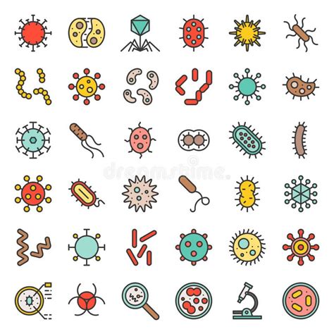 Icono Bacteriano Del Vector Del Microorganismo Ilustración Del Vector Icono Bacteriano Del