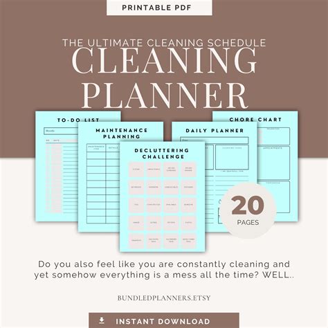 Cleaning Planner Printable, Schedule Your Daily Weekly Monthly and ...