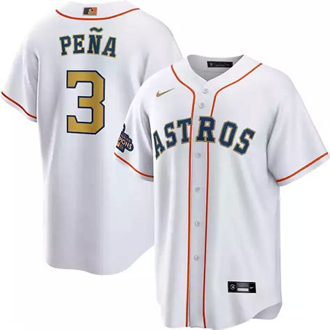 Nike Men's Houston Astros Gold Jeremy Pena Replica Jersey | Academy