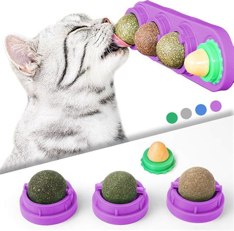 Amazon COSOWO Catnip Wall Ball 4 Pcs For Cats Catnip Toys Wall