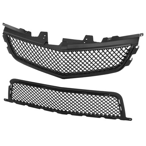 Front Upper Lower Main Grille Grill Combo For 2008 2014 Cadillac Cts V Black Ebay