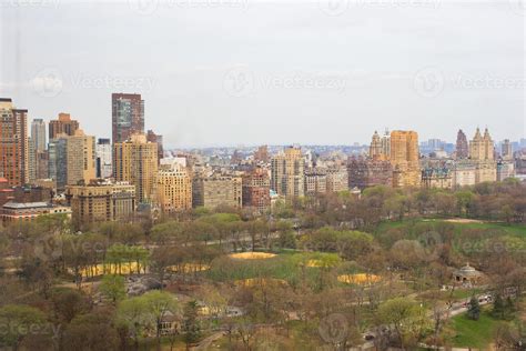 View of Central Park from the hotel window, Manhattan, New York ...