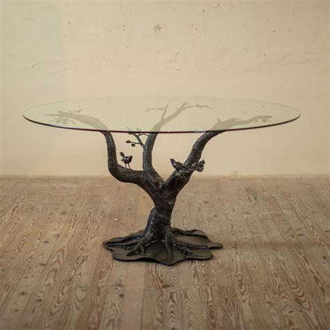 Tree Table Base With Glass Top Round Wrought Iron Table